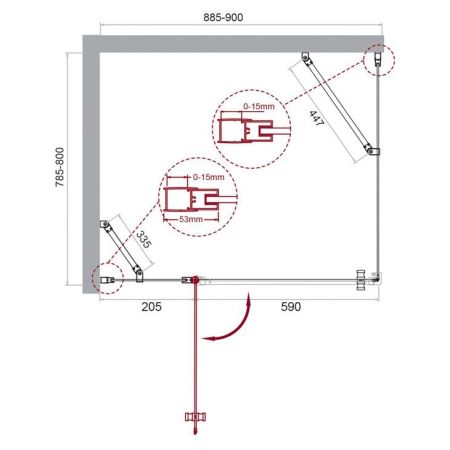 Душевой уголок BelBagno ETNA-AH-12-100/90-C-Cr, артикул ETNA-AH-12-100/90-C-Cr