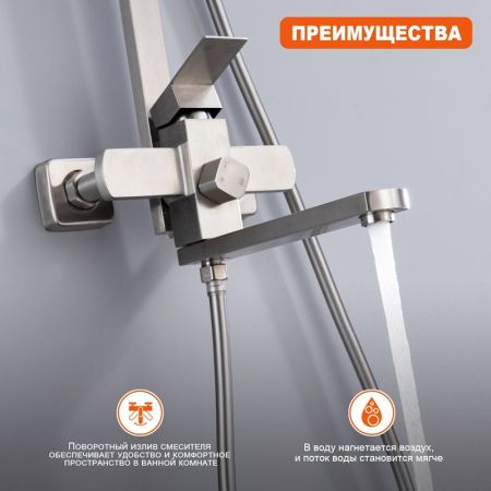 Душевая система Prohanss P30.24.05, сатин