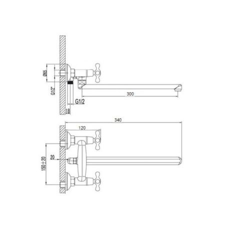 Смеситель для ванны D-Lin D143811-F, хром, артикул D143811-F