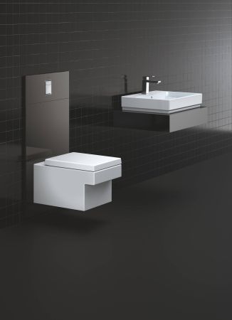 Унитаз подвесной безободковый GROHE Cube Ceramic с сиденьем с микролифтом (NW0038)