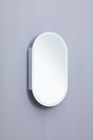 Зеркальный шкаф Aquanet Монте 50 белый, с LED подсветкой, артикул 00344787