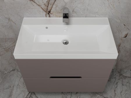 Тумба подвесная "Матис 80", Classic 80, (2 ящика), тауп темный, ЭМАЛЬ