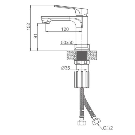 Смеситель для раковины Splenka S30.10.06, черный