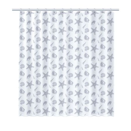 Штора для ванной комнаты FIXSEN DESIGN FX-1501A, белый/серый, артикул FX-1501A