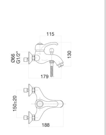 Смеситель для ванны Fiore JAFAR 47CR5101, хром/золото, артикул 47CR5101