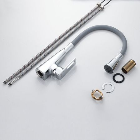 Смеситель для кухни с гибким изливом Raffine F313-9, хром