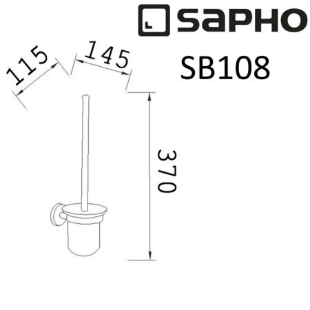 Ершик SAMBA настенный, стекло матовое с держателем, хром, Sapho, артикул SB108