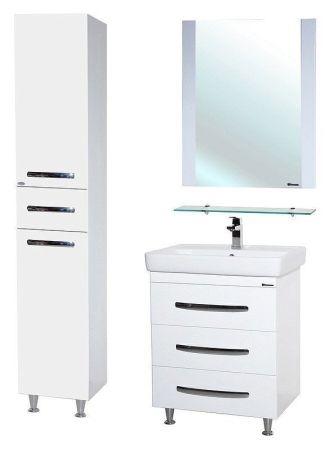 Шкаф пенал Bellezza Рокко 35 4625304100018 с бельевой корзиной Белый, артикул 4625304100018