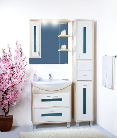 Тумба под раковину Бриклаер Бали 75 Венге Белый глянец