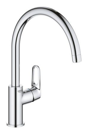 Смеситель для кухни GROHE BauFlow с высоким C-образным изливом, хром (31538001)
