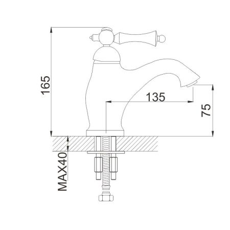 Смеситель для раковины Rose R01Q R0101Q, бронза