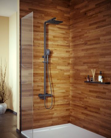 Душевая система с термостатом Timo Tetra-thermo SX-0169/03 черный, артикул SX-0169/03