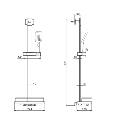 Душевой гарнитур Rose R159, хром, артикул R159