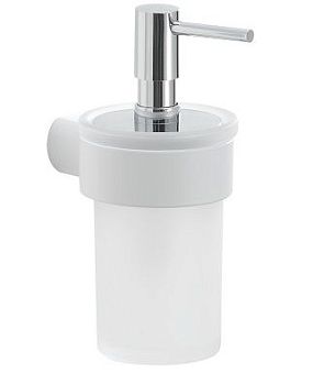 Gedy Pirenei, настенный стеклянный дозатор с пластиковой помпой, цвет белый матовый