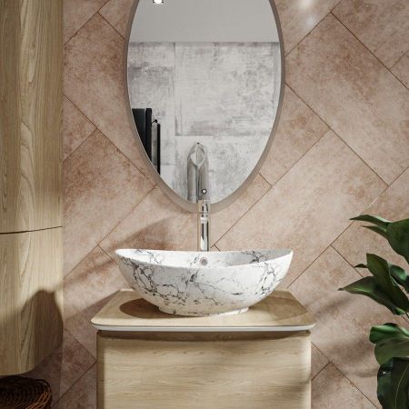 Раковина чаша Maretti EN13NS48-740MR, белый мрамор, артикул EN13NS48-740MR