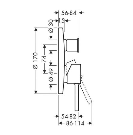 AX Starck Встраиваемый смеситель для ванны однорычажный (внешняя часть), цвет: хром, артикул 10416000