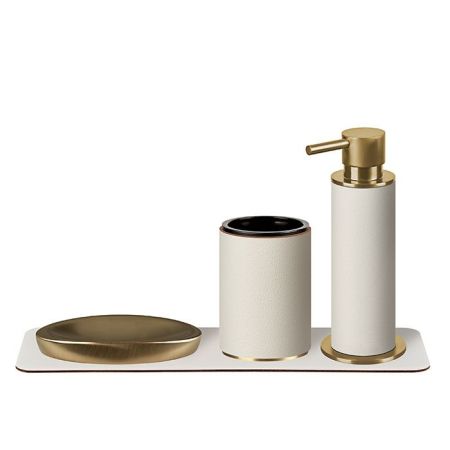 ADJ Диспенсер для жидкого мыла, D7xH19см., цвет: Gold/белый, артикул 4980.Gold/10