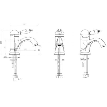 Смеситель для умывальника CRYSTAL, золото_Комплект, артикул 281-CRST
