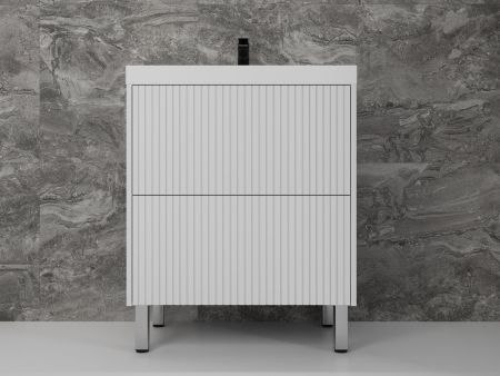 Тумба напольная "Стокгольм 70", Classic 70, (2 ящ.) белый рифленый софт, PUSH, артикул ЛС-00002334