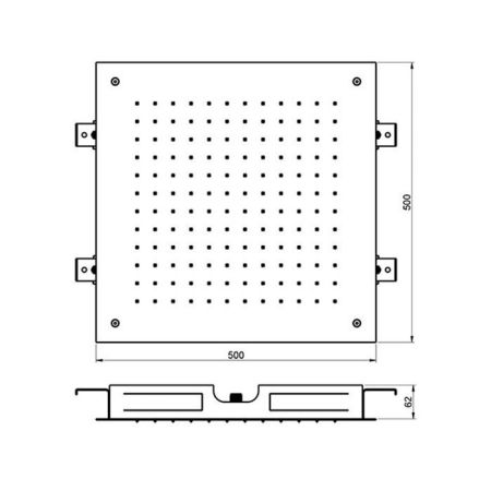 Almar Душевая лейка потолочная встраив., 500х500 мм, 1 режим, нерж. сталь, артикул E044024.MS