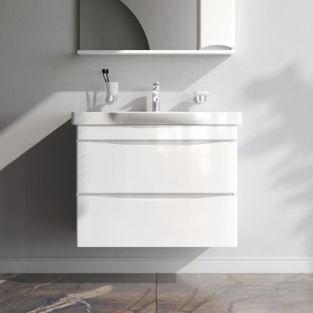 M80FHX0802WG Like, База под раковину, подвесная, 80 см, 2 ящика, белый, глянцевая, шт, артикул M80FHX0802WG