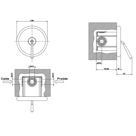 Gessi Goccia Встраиваемый однорычажный смеситель(внешние части), цвет: белый, артикул 33744#279