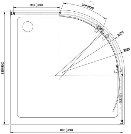 Душевой уголок Aquanet Alfa NAA2142 90x90, R550, прозрачное стекло, артикул 00203799