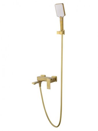 Смеситель для ванны с душем WONZON & WOGHAND CUBE, Брашированное золото (WW-88639016-BG)