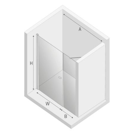 Дверь в нишу NEW TRENDY NEW SOLEO PLUS 120x195 D-0141A/D-0094B (хром), артикул D-0141A/D-0094B