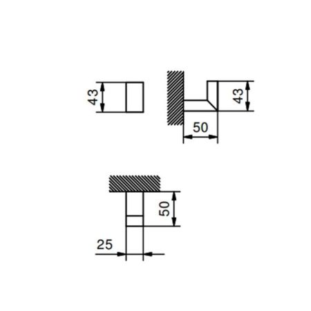 Fantini Linea Крючок , цвет: черный матовый, артикул 92 13 7744