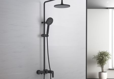 Душевая система AQUATEK, матовый черный AQ2140MB БЕТТА, артикул AQ2140MB