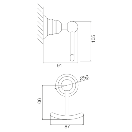 FIMA|Carlo Frattini Victory Крючок двойной, цвет бронза, артикул F6064/2BR