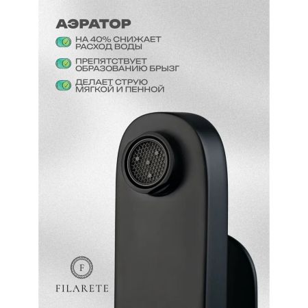 Смеситель для раковины FILARETE Retta FL5030BL, черный