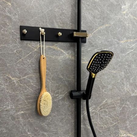 Душевая система Fixsen SLOT FX-9300B, черная+золото, артикул FX-9300B