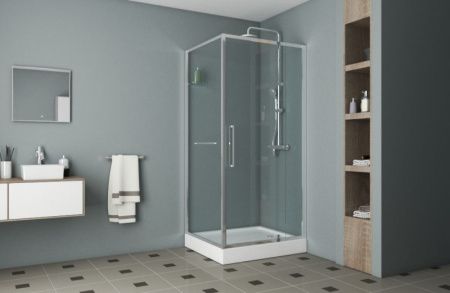 Душевой уголок Bravat Line 90x90 BS090.2116A профиль Хром стекло прозрачное