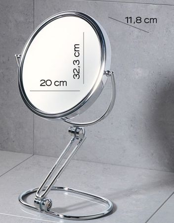 Gedy, настольное 2-х стороннее косметическое зеркало (5x), цвет хром, артикул CO2019(13)