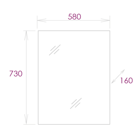 Шкаф-зеркало Onika Венеция 58 белый, универсальный, артикул 205843