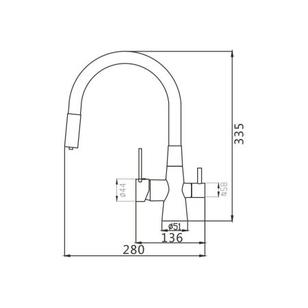 Смеситель для кухни с гибким изливом и подключением фильтра Shevanik S668C, белый, артикул S668C