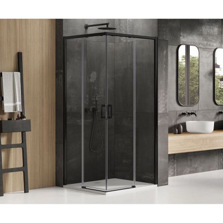 Душевое ограждение NEW TRENDY PRIME BLACK 80x90x200 D-0312A/D-0315A (черный), артикул D-0312A/D-0315A