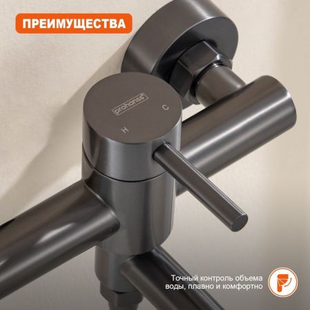 Смеситель для ванны Prohanss P31.30.09, графит