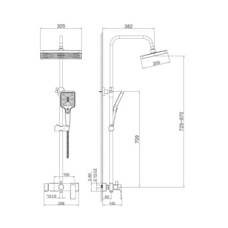 Душевая система Haiba HB24512, хром