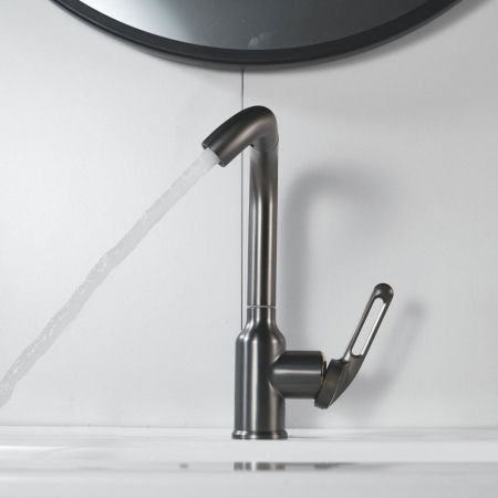 Смеситель для раковины Raffine F201T, оружейная сталь, артикул F201T