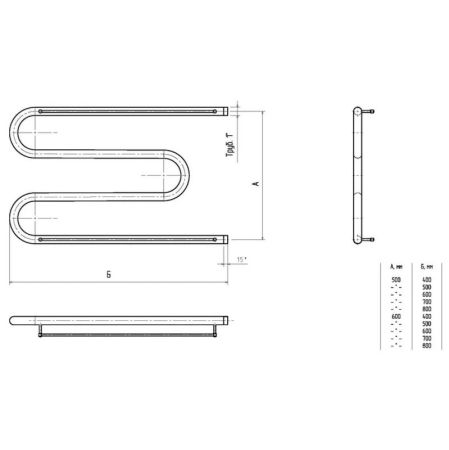 Водяной полотенцесушитель Тругор М 1 П 50x70 с полкой Хром, артикул М1/5070Пs