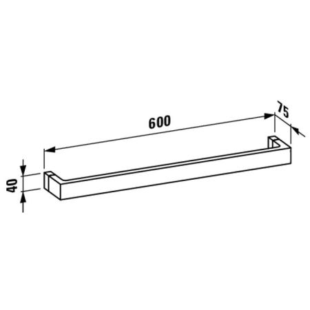 Полотенцедержатель, Laufen, Kartell by Laufen, одинарный, ширина, мм-600, глубина, мм-75, высота, мм-40, тип установки-настенный, материал-пластик, цвет-плотный белый, артикул 3.8133.2.090.000.1
