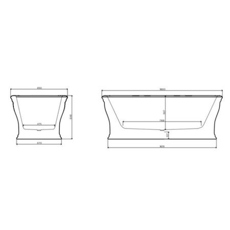 Artceram CIVITAS Ванна из искусственного камня Livingtec 180х85х65 см, цвет серый глянцевый