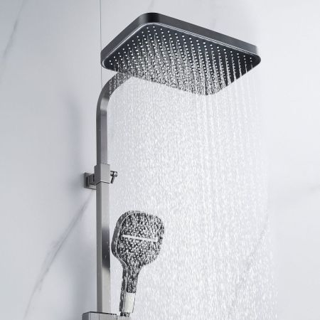 Душевая система Rose R1056T, оружейная сталь