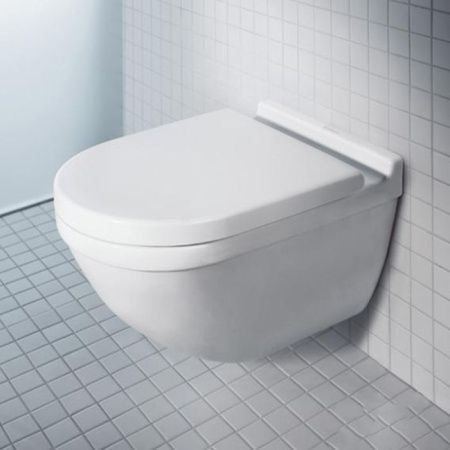 DURAVIT STARCK 3 Унитаз подвесной 620х370 мм., вертикальный смыв, с креплением Durafix, WonderGliss, цвет белый