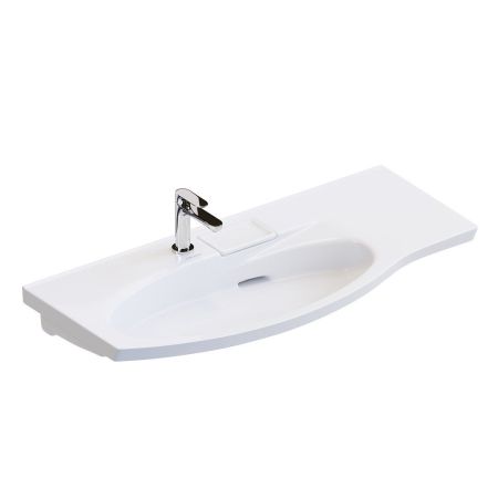 Раковина RIVA мебельная левая с крепежом 100, белая глянцевая, артикул RV.wb.100Lh