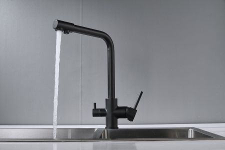 Смеситель для кухни с подключением фильтра Maretti Project Black PB31RZF12, черный, артикул PB31RZF12