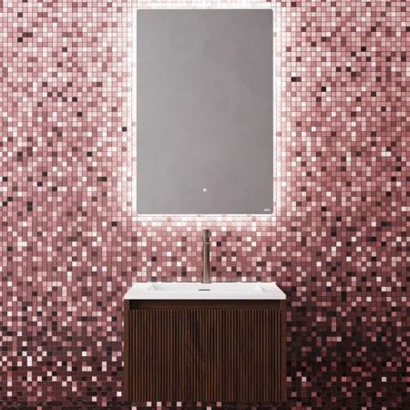 SALINI Зеркало для ванны OMBRA с LED подсветкой 800х900х25 мм, влагостойкое AGC Сrystalvision, сенс выкл, крепления,обогрев, антизапот, артикул 27M018090BH